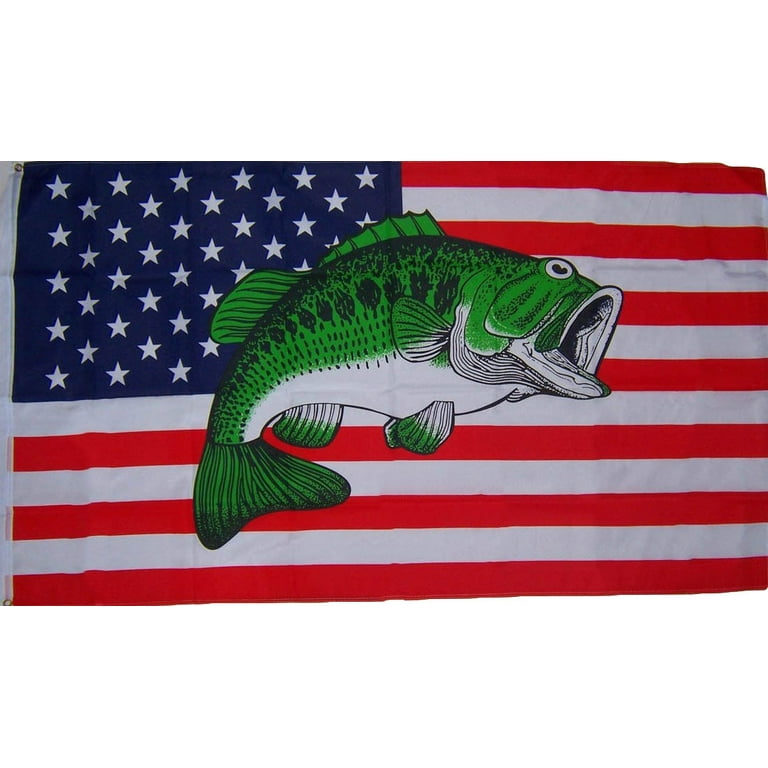 3x5 USA United States Bass Fish Fisher-mans Premium Flag 3'x5' Banner Grommets