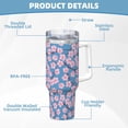 thumbnail image 5 of Sikiie Orchids Flowers Insulated Stainless Water Bottle Lid Travel Mug Cup Insulated Tumblers Cup 40oz Ice Bully With Handle, 5 of 8