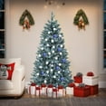 thumbnail image 2 of Uforic 6ft Pre-Lit Hinged Spruce Artificial Christmas Tree with 880 PVC Branch Tips & 450 Lights, Blue, 2 of 8