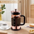 thumbnail image 5 of Press Coffee Tea Maker  Upgrade Heat Cold Resistant Thickened Glass With 4 Level Stainless Steel Filtration System Brew & Bpa Free Large 1000ml 34oz Rose, 5 of 6