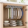 thumbnail image 4 of Space Saving Under Shelf Lid Organizer, 8 Slot Durable Plastic Construction, Fits Kitchen Cabinet Pantry Shelf And Countertop, White Storage Organizer 2, 4 of 7