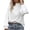 White, variant on Long Sleeve Shirts for Women Solid Ruffle Hem Mock Neck Puff Sleeve Blouse Top White Shirt L