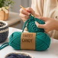 thumbnail image 6 of Chunky T-Shirt Yarn for Crochet, Super Bulky Knitting Yarn for DIY Rug Basket Slippers, Soft Durable Polyester Strip Yarn for Home Decor Crafts, Teal, 1 Large Skein, 6 of 6