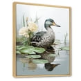 thumbnail image 2 of Designart "Reflections Duck Pond Serenity V" Animals Framed Wall Art - Traditional Brown Duck Entryway Framed Wall Art, 2 of 6