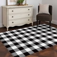 thumbnail image 3 of Black and White Checkered Runner Rug 2.7x5 FT, Non Slip Entryway Carpet, Farmhouse Buffalo Plaid Washable Soft Floor Carpet Entrance Mat Non-Shedding Throw Rug for Hallway Laundry Room Bedside, 3 of 9