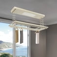 thumbnail image 6 of DUYIWAA Electric Retractable Airing Rack LED Lighting Ceiling Mount Clothes Drying Rack Adjustable Height with Remote Control, 6 of 20