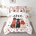 thumbnail image 2 of Homewish Pet Puppy Dog 7-Piece Twin Bedding Sets,Happy Valentine'S Day Bedding Comforter Set,Romantic Loves Theme Sheet Sets For Men Women,Luxury Bedroom Decor Reversible, 2 of 8