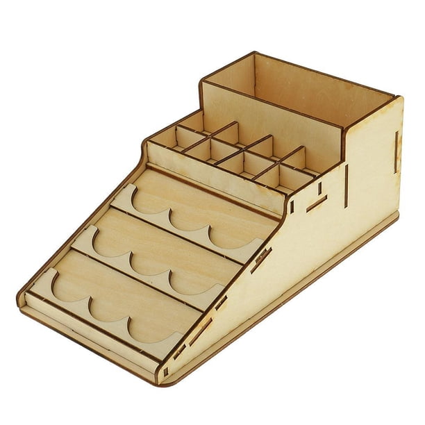 Inteprter Wooden Epoxy Tools Storage Holder Paint Bottles Model Rack Organizer Almacenamiento y organización del hogar 230x126x50mm
