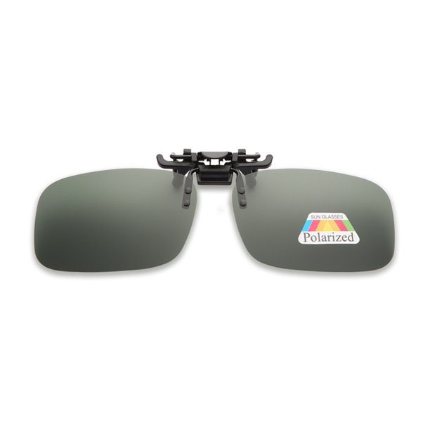 El clip para gafas de sol se puede girar hacia arriba, el clip polarizado para miopía, la caja con revestimiento de espejo, el clip para gafas de sol