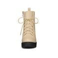 thumbnail image 6 of BLISSFUL STEP Women's Round Toe Block High Heel Lace up Platform Boots, 6 of 7