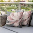 thumbnail image 4 of Retro Spring Floral Pillow Covers 2 Pack Watercolor Pink Lotus Flower Botanical Pillowcase Waterproof Outdoor Throw Pillow Cover for Patio Garden Square Cushion 18”x18”, 4 of 9