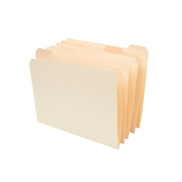 Staples Manila File Folders with Reinforced Tabs 5 Tab Letter 100/Box