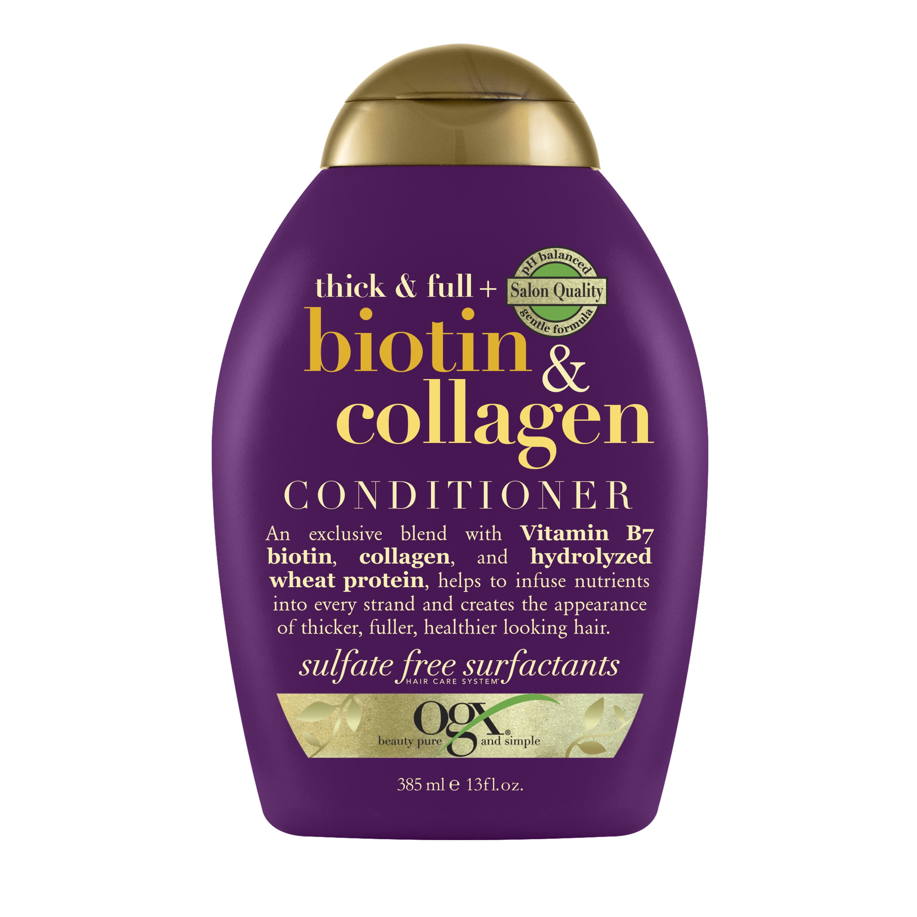 OGX Biotin & Collagen Thickening Volumizing Daily Conditioner with Vitamin  B7 & Hydrolyzed Wheat Protein, 13 fl oz 