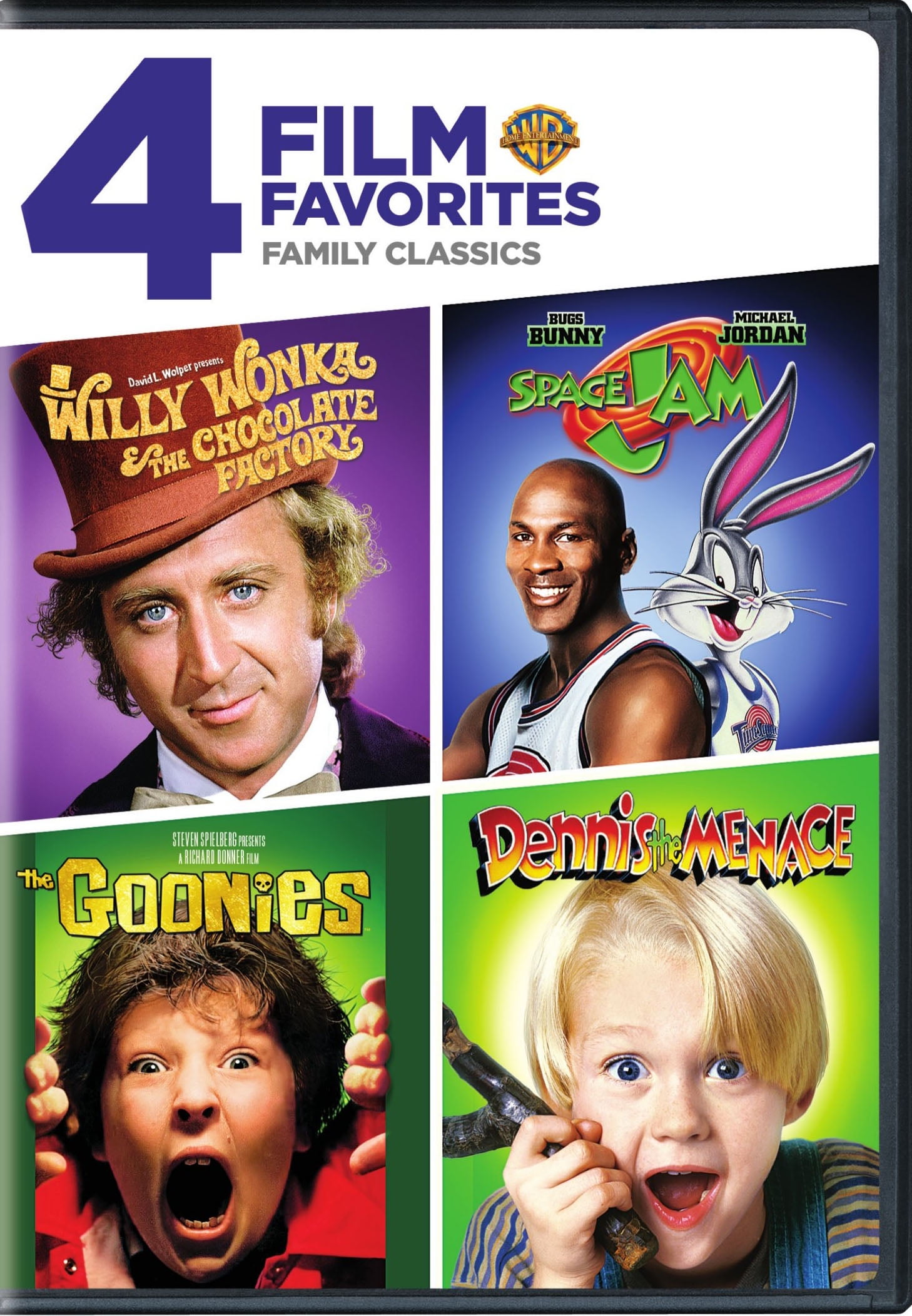 4 Film Favorites: Family Classics (Willy Wonka & The Chocolate Factory / Space Jam / The Goonies / Dennis The Menace) (DVD)