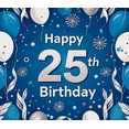 thumbnail image 3 of Blue Themed 25th Birthday Backdrop Banner with Balloons Fireworks Elements Party Supplies Photography Props Birthday Decoration Happy Birthday Decor Background Party Decorations, 3 of 7