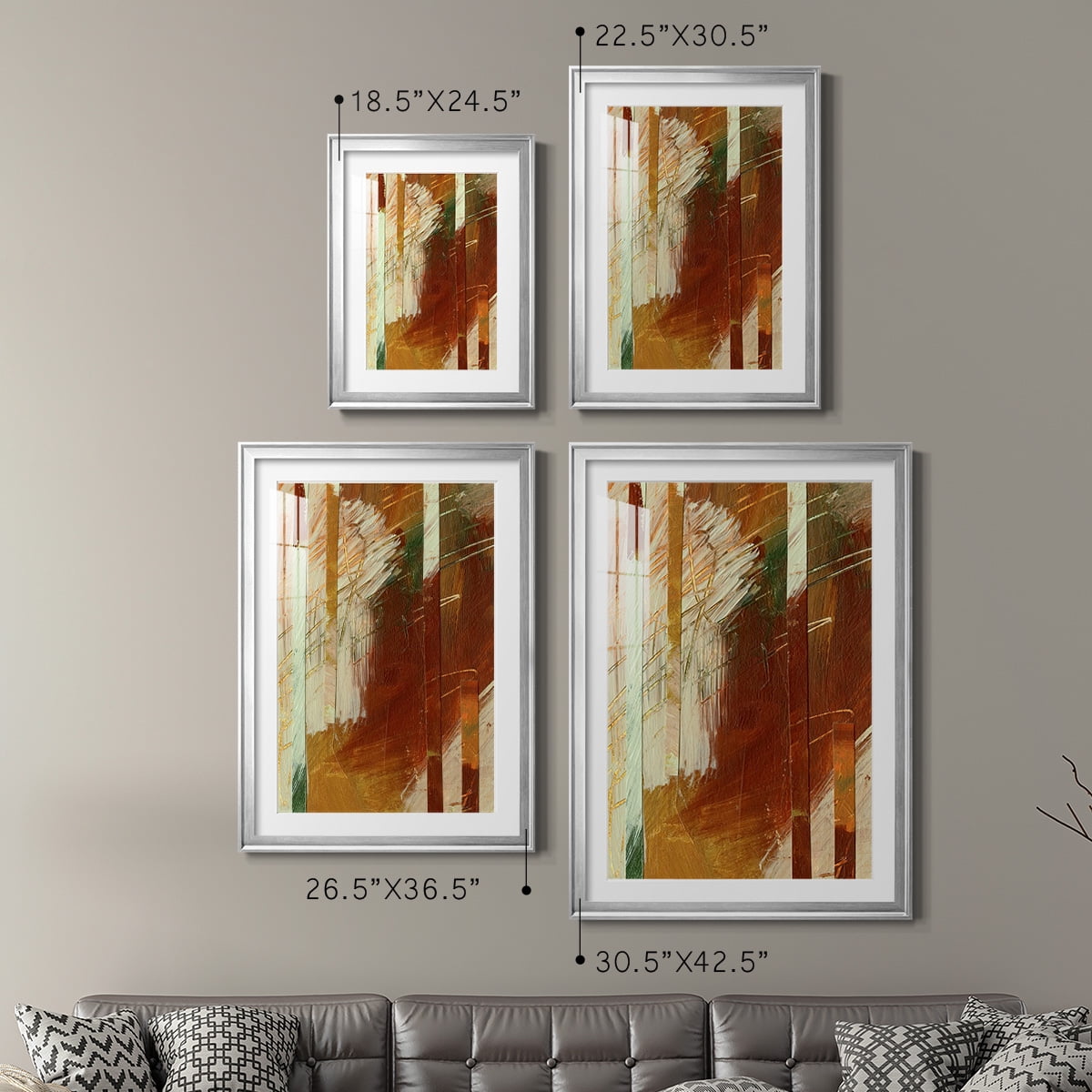 Wexford Home Wheaten I Premium Framed Print, 30.5" x 42.5" - Ready to Hang, Silver (Set of 2)