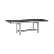 Brook Bay Wood Trestle Table Set in Textured White