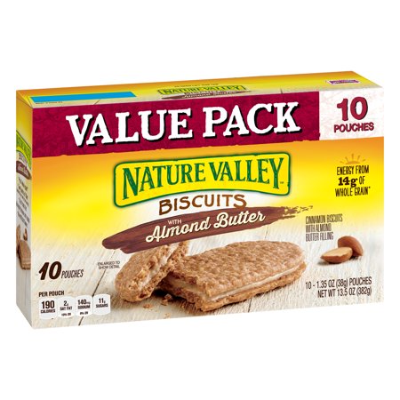 - Nature Valley Almond Butter Nut Filling Breakfast Biscuits 10 Pouches