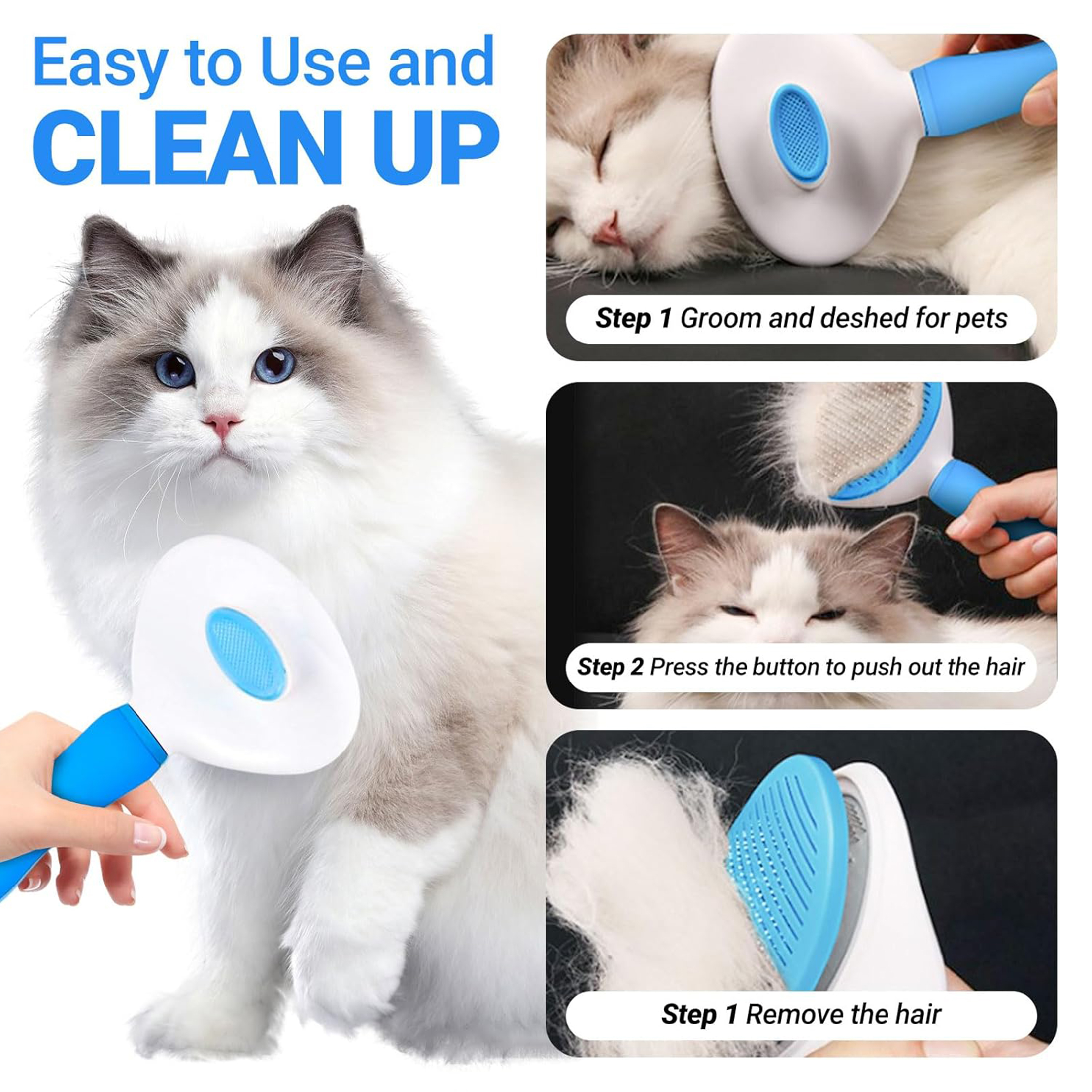 DXIMRX 7-Piece Cat and Dog Grooming Kit in Blue photo 2