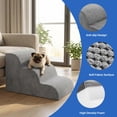 thumbnail image 3 of EDX 3-Step 13'' Tall Dog Stairs, Rounded-Corner Design, Non-Slip Foam Core, Easy Clean, Indoor & Outdoor Use for High Beds & Sofas, 3 of 10