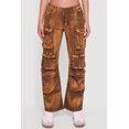 thumbnail image 4 of Women's Acid Wash Straight Leg Utility Jeans, 4 of 5