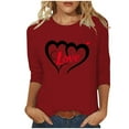 thumbnail image 3 of VKOYWKM Heart Print Shirts for Women Valentines Day T-Shirts 3/4 Sleeve Tops Cute Love Graphic Tees Tops Casual Spring Clothes Loose Fit Crew Neck Valentine Shirt, 3 of 6