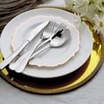 thumbnail image 2 of Efavormart 10 Pack - 8" White Plastic Ornate Dessert Salad Plates With Hot Stamp Scalloped Rim - Rose Gold - Blush for Wedding, Outdoor Receptions, Banquets, Holiday Dining, 2 of 11