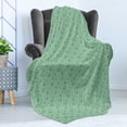 thumbnail image 4 of Mint Soft Flannel Fleece Blanket, Botanical Floral Plants Herbal Oregano Rosemary Kitchen Ornamental Pastel Design, Cozy Plush for Indoor and Outdoor Use, 70" x 90", Grey Sea Green, by Ambesonne, 4 of 5