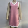 thumbnail image 4 of SELONE Sleeveless Nightgowns for Women Plus Size V Neck Mini Nightshirts Comfy Solid Pajamas Dress Casual Homewear, 4 of 9