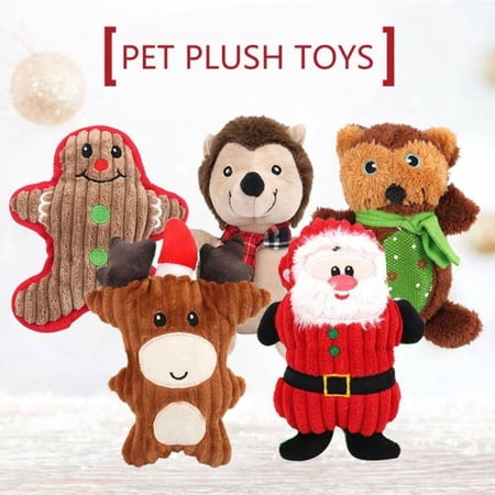 Pet Dog Toys for Small Large Dogs Christmas Plush Pet Puppy Squeaky Chew Bite Resistant Toy Pets Accessories Supplies