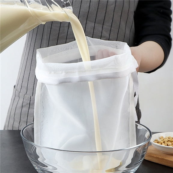 Reusable Fine Mesh Strainer Bag, Multi-Use Nylon Filter For Nut Milk Brewing & Juice Extraction,Cheese Cloth Bag For Straining,Chinois Strainer,Colador De Cocina,Oil Strainer,Strainer Mesh