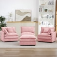 thumbnail image 4 of LLappuil Modular Sectional Sofa, Sectional Couch with Movable Ottoman, Chenille 4 Seat Cloud Sofa Couch for Living Room Pink, 4 of 8