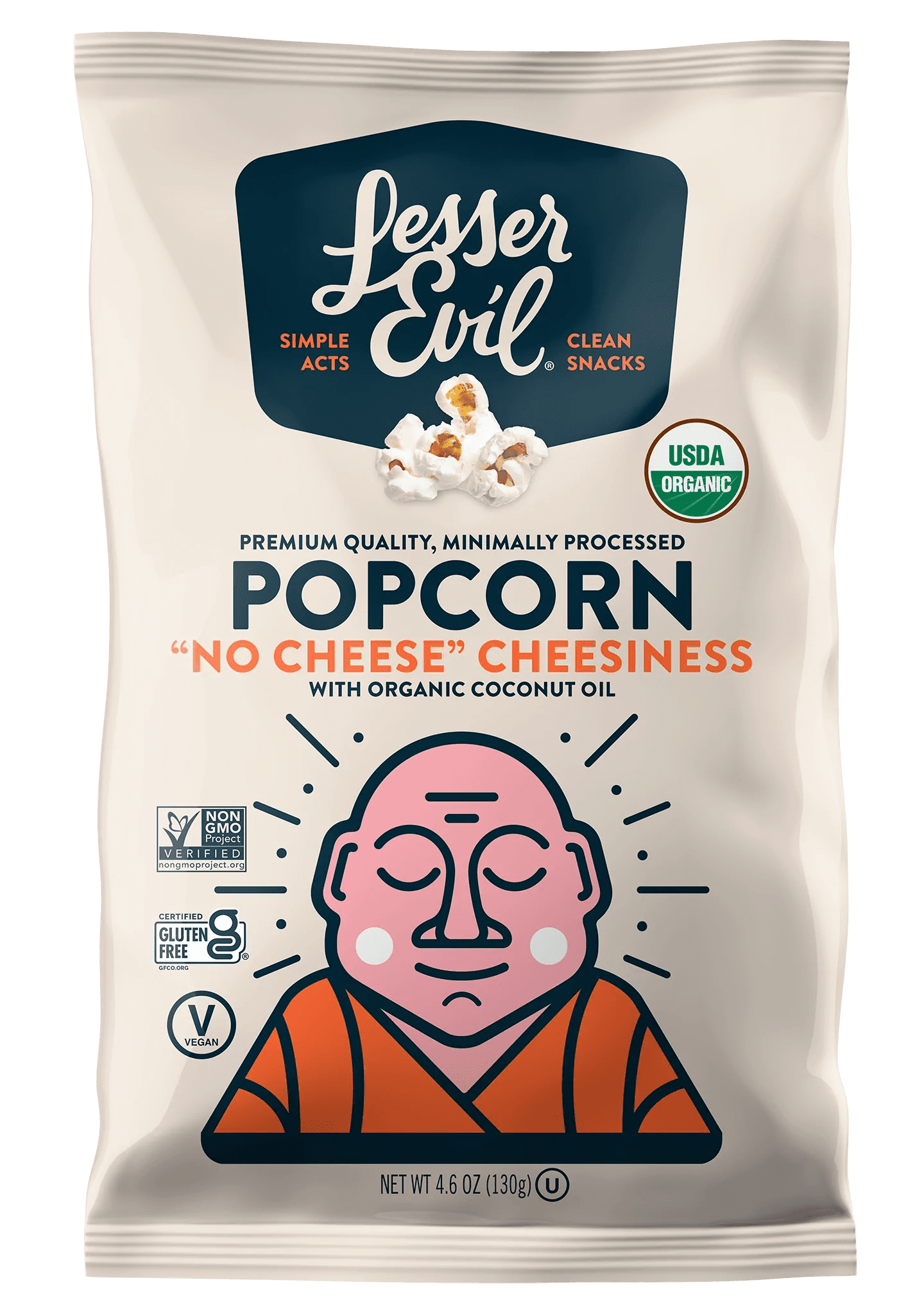 LesserEvil Organic 'No Cheese' Cheesiness Popcorn, 4.6 oz