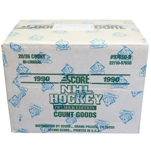1990 Score Canadian Bilingual Hockey Factory Sealed Case (BBCE Wrapped) (20 Boxes)