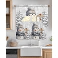 thumbnail image 2 of Grey Snowman Christmas Swag Valance and Tier Curtains 24'' Length Set, Xmas Snowflake Tree Gray Light Filtering Kitchen Curtains, Tier Curtain Valances for Bathroom/Living Room/Bedroom/Café, 2 of 6