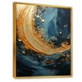 thumbnail image 2 of Designart "Surging In Golden Sapphire" Abstract Spirals Floater Framed Canvas Prints, 2 of 5