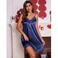 thumbnail image 2 of Ekouaer Women's Nightgown Satin Nightgowns for Women V-neck Lace Chemise Sleepwear Soft Lingerie for Women, 2 of 3