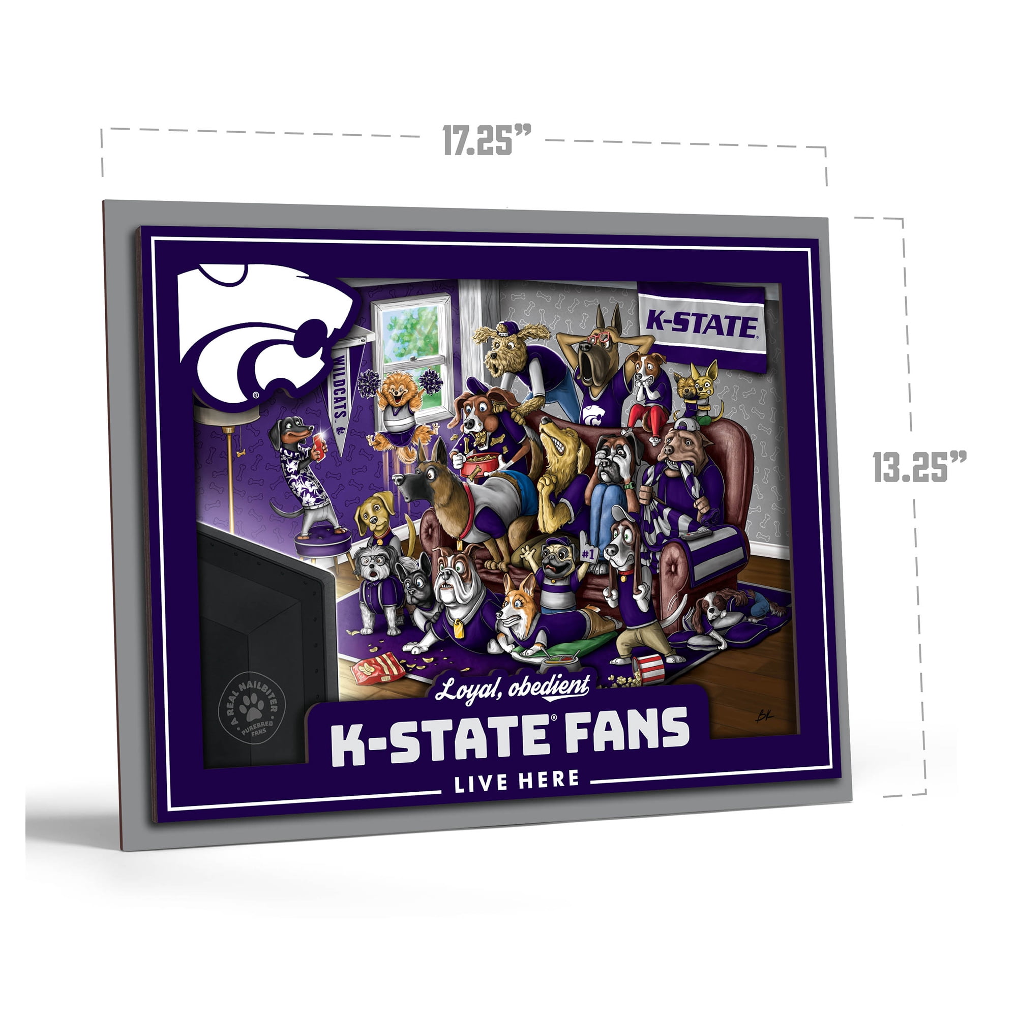IDNA Kansas State Wildcats 13.25" x 17.25" Purebred Fans Wall Art
