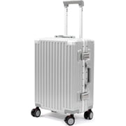 20inch Carry On Luggage 22x14x9 Airline Approved, Zipperless Luggage Carry On TSA Approved Hard Shell Suitcases, Lightweight Carry On Suitcases with Aluminum Frame, Sliver