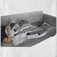 thumbnail image 6 of City Soft Flannel Fleece Throw Blanket, Digitally Generated Simple Design USA Chicago Skyline Panorama Graphic, Cozy Plush for Indoor and Outdoor Use, 50" x 60", Charcoal Grey and White, by Ambesonne, 6 of 6