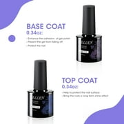 Gellen Gel Nail Polish, 2Pcs 10ml Gel Top and Base Coat, Soak Off Gel Polish No Wipe UV/LED Lamp Cure Clear Base Top Gel Kit Gifts for Women