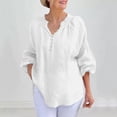 thumbnail image 2 of Algodón Falda Larga Mujeres Nuevo Casual Algodón Y Lino Manga Corta Pullover, V-Cuello Puerta Tubo Multi-Color Top, 2 of 7