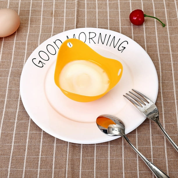 4 tazas para escalfar huevos, para hacer huevos escalfados, de silicona, para cocinar huevos en la estufa