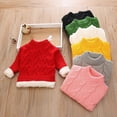 thumbnail image 4 of Little Kids Cable Knit Sweater High Collar Long Sleeve Solid Color Pullover Cute Warm Tops Fall Winter Clothes Outfit for Toddler and Kids Size 7-8, 4 of 4