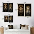 thumbnail image 4 of Designart "Majestic Lion King with a Golden Crown III" Animals Lion Framed Wall Art Set Of 2 - Children's Art Brown Framed Wall Art Set Of 2, 4 of 6