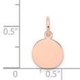 thumbnail image 4 of 14k Rose Gold Plain .011 Gauge Round Engraveable 10mm Disc Charm XRM134/11, 4 of 4