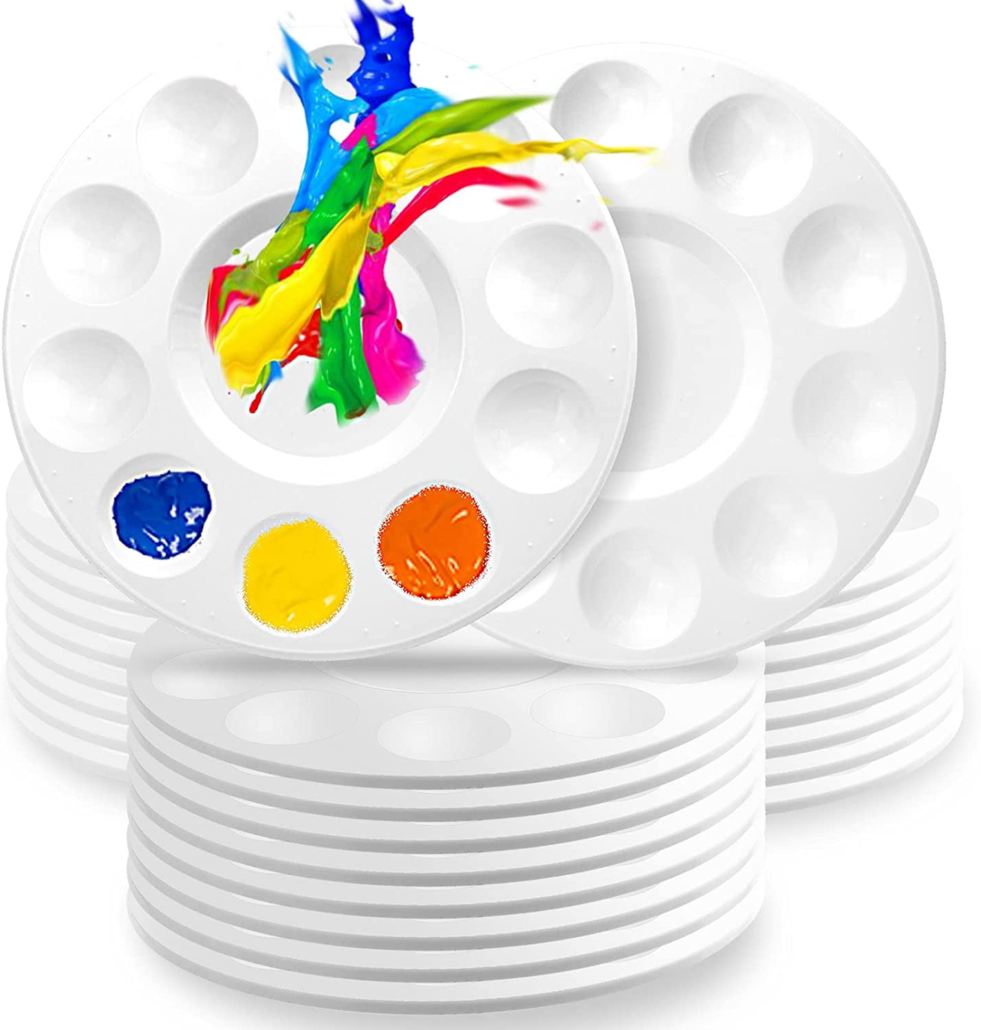 Tutuviw 36 Pack Paint Tray Palettes Plastic for Kid DIY Craft