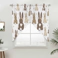 thumbnail image 5 of Brown Love Heart Bunny Kitchen Window Curtains, Swag Curtains Valance for Bedroom Living Room Bathroom, Polka Dot Rabbits Farmhouse Rod Pocket Window Treatment Curtain Block Drapes 2 Panels 28"x36", 5 of 9