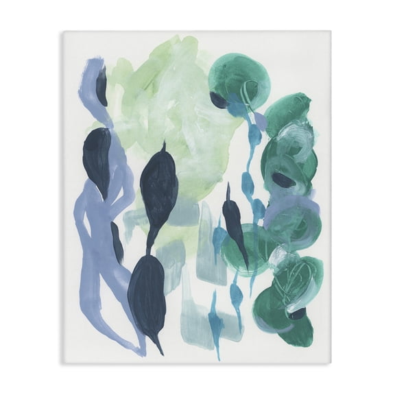 Stupell Industries Symbolic Leafy Paint Shapes Abstract Painting Wrapped Canvas Art Print Wall Art, 16 x 20