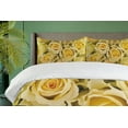 thumbnail image 4 of Ambesonne Rose Duvet Cover Set, Yellow Bridal Flourish, 2-Calking, Yellow Pale Green, 4 of 6